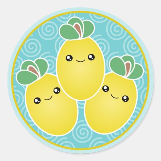Fris bos citroenen kawaii Stickers (Voorkant)