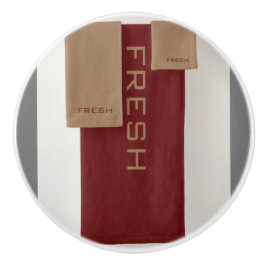 FRIS Bruin Beige Rond Keramische Knop