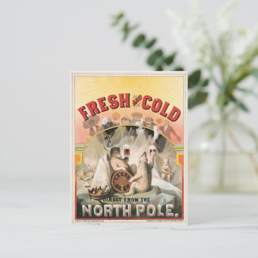 Fris en koud - Bier direct van de Noordpool Briefkaart (Staand voorkant)
