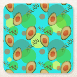Fris en leuk avocado patroon kartonnen onderzetters
