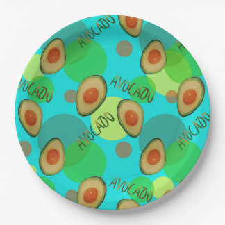Fris en leuk avocado patroon papieren bordje