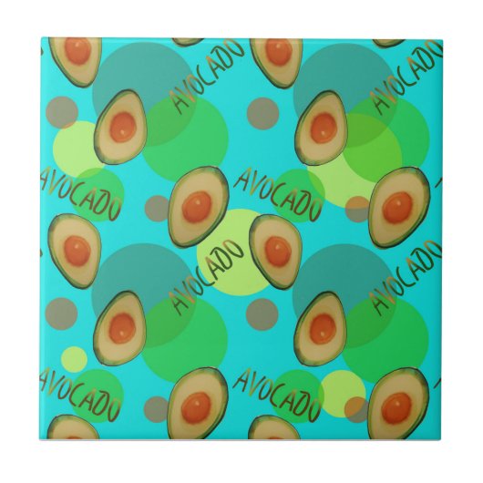 Fris en leuk avocado patroon tegeltje (Voorkant)