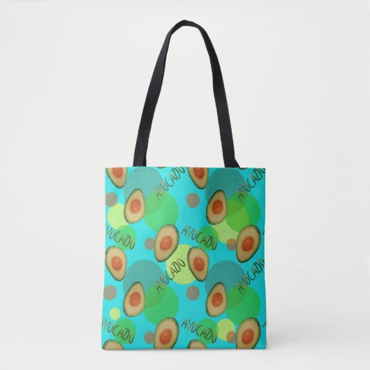 Fris en leuk avocado patroon tote bag (Voorkant)