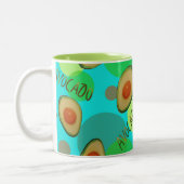 Fris en leuk avocado patroon tweekleurige koffiemok (Links)