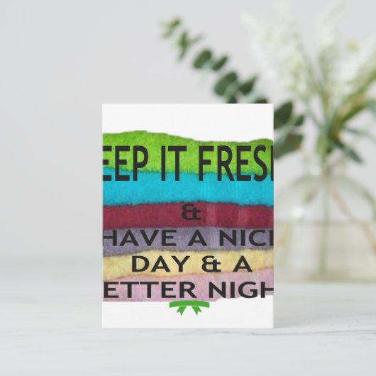 Fris en schoon: kleuruitbarsting voor een frisse s briefkaart (Staand voorkant)