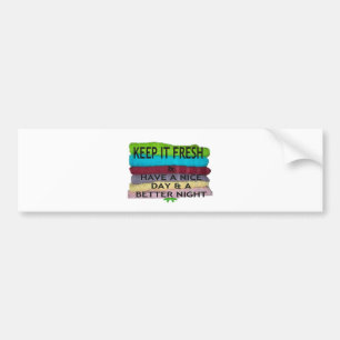 Fris en schoon: kleuruitbarsting voor een frisse s bumpersticker