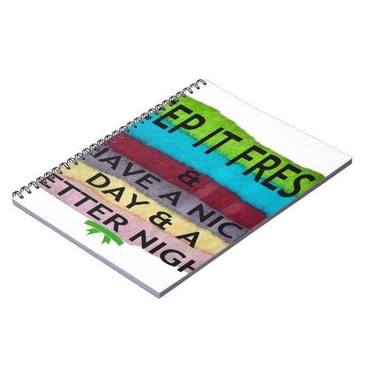 Fris en schoon: kleuruitbarsting voor een frisse s notitieboek (Linkerzijde)