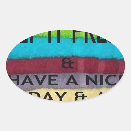 Fris en schoon: kleuruitbarsting voor een frisse s ovale sticker (Voorkant)