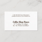 Fris gebrouwen koffiekopje en schotel visitekaartje (Achterkant)