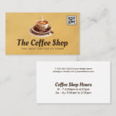 Fris gebrouwen koffiekopje en schotel visitekaartje (Voorkant / Achterkant)