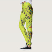 Fris geel Abstract patroon Leggings (Links)