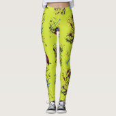 Fris geel Abstract patroon Leggings (Voorkant)