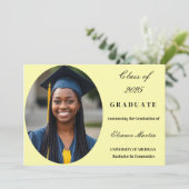 Fris geel Elegant Foto Uitnodiging (Staand voorkant)