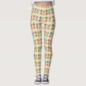 Fris geel Scandinavisch patroon Leggings (Voorkant)