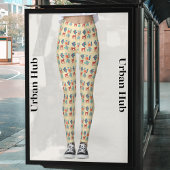 Fris geel Scandinavisch patroon Leggings