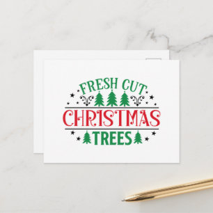 Fris gekapte kerstbomen feestdagenkaart