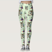 Fris groen Abstract patroon Leggings (Voorkant)
