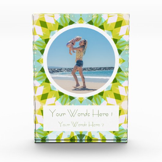 Fris Groen Blauw Gelukkige Moederdag Beste Mam Gif Fotoblokken (Voorkant)