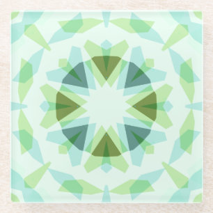 Fris Groen Blauw Star Dopamine Decor Kitsch Glazen Onderzetter