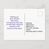 Fris groen en paarse tennisracket Verjaardagspost Briefkaart (Achterkant)