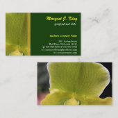 fris groen orchidee bloemblad botanisch visitekaartje (Voorkant / Achterkant)