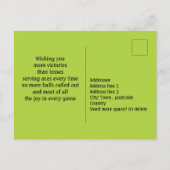 Fris groen Tennis 🎾 Happy Birthday Briefkaart (Achterkant)