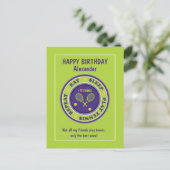 Fris groen Tennis 🎾 Happy Birthday Briefkaart (Staand voorkant)
