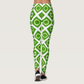 Fris Groen Witte Cirkel Vierkante Leggings (Achterkant)