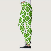 Fris Groen Witte Cirkel Vierkante Leggings