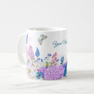 Fris paarse blauw Bloemen zomerbloei Koffiemok