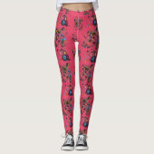 Fris roze Abstract patroon Leggings (Voorkant)