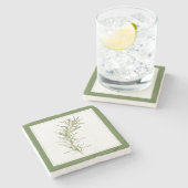 FRIS ROZEMARIJN Marmeren Steen Onderzetter (-tekst (Zijkant)