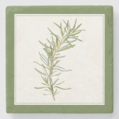 FRIS ROZEMARIJN Marmeren Steen Onderzetter (-tekst (Voorkant)