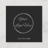 Fris zwart minimal modern wit logo vierkante visitekaartje (Voorkant)