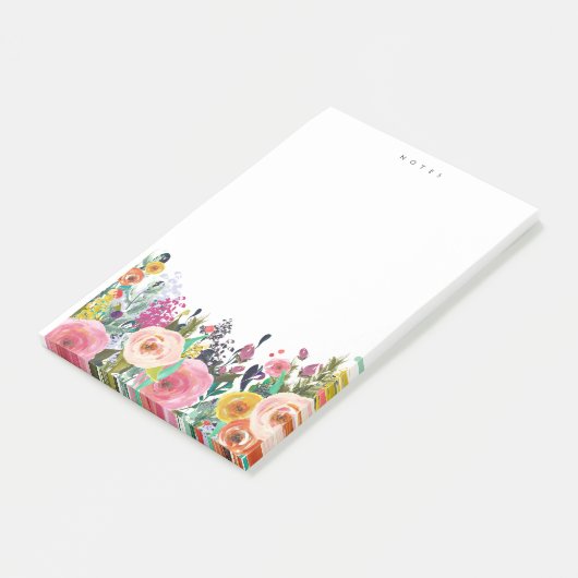 Frisante Waterverf Floral Blooms gepersonaliseerd Post-it® Notes (Schuin)