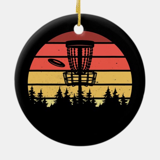  Frisbee Basket Disk Golf Sport Ultimate Keramisch Ornament (Achterkant)