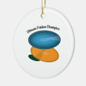 Frisbee Champ Keramisch Ornament (Links)