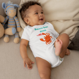 Frisbee Crab Beach Baby gepersonaliseerd Romper