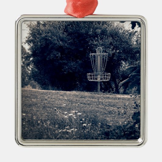 Frisbee Disk Golf Basket Metalen Ornament (Voorkant)