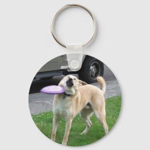 Frisbee Dog Meme Dubbelzijdige Sleutelhanger