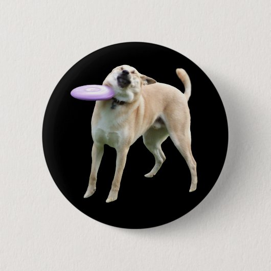 Frisbee Dog Meme Pin Button (Voorkant)