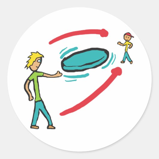 Frisbee Flying Disk Ronde Sticker (Voorkant)
