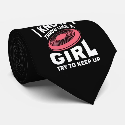 Frisbee Gift Thuis als een meisje die het schijfgo Stropdas (Opgerold)