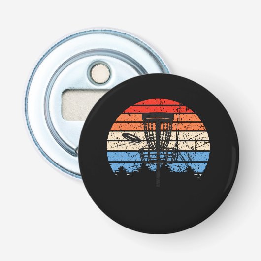 Frisbee Golf Disk Golf Retro Button Flesopener (Voorkant)