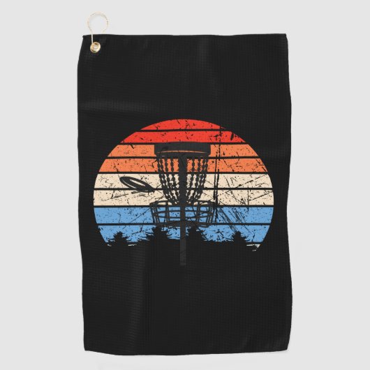 Frisbee Golf Disk Golf Retro Golfhanddoek (Voorkant)