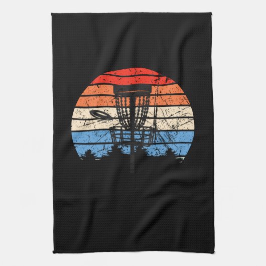 Frisbee Golf Disk Golf Retro Theedoek (Verticaal)