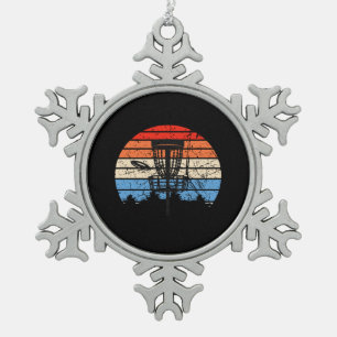 Frisbee Golf Disk Golf Retro Tin Sneeuwvlok Ornament