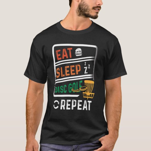 Frisbee Golf Eat Sleep Disk Golf Herhaal Folf Frol T-shirt (Voorkant)