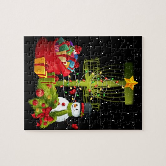 Frisbee Golf Frolf kerstboom Legpuzzel (Horizontaal)