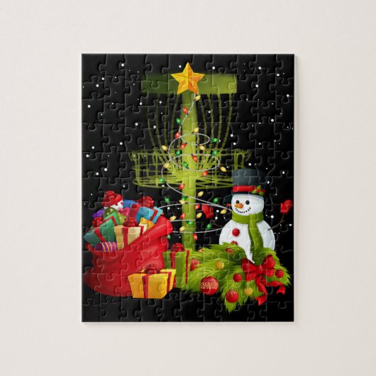Frisbee Golf Frolf kerstboom Legpuzzel (Verticaal)
